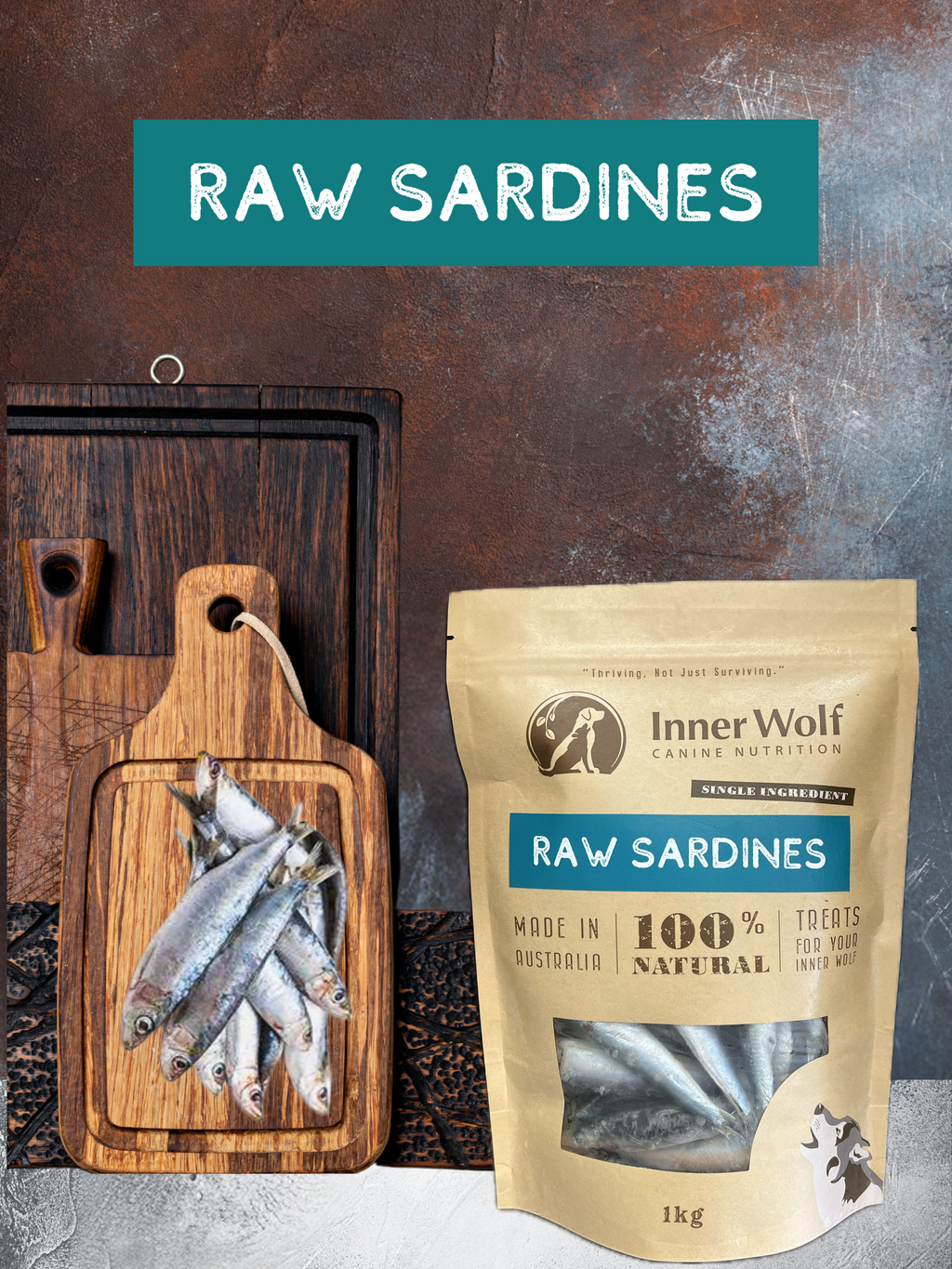 Raw Frozen Sardines - Australian wild caught