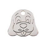 Flat Dog Face Pet Tag