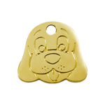 Dog Face Brass Pet Tag