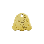 Dog Face Brass Pet Tag