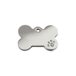 Bone Swarovski  Diamanté Stainless Steel Pet Tag