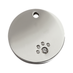 Circle Swarovski  Diamanté Stainless Steel Pet Tag
