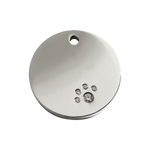 Circle Swarovski  Diamanté Stainless Steel Pet Tag