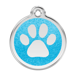 Glitter Paw Print Pet Tag