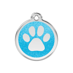 Glitter Paw Print Pet Tag