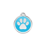 Glitter Paw Print Pet Tag