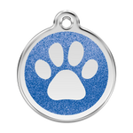 Glitter Paw Print Pet Tag