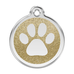 Glitter Paw Print Pet Tag