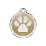 Glitter Paw Print Pet Tag