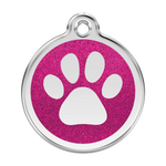 Glitter Paw Print Pet Tag