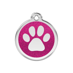 Glitter Paw Print Pet Tag