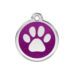 Glitter Paw Print Pet Tag