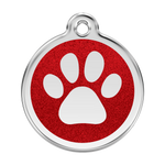 Glitter Paw Print Pet Tag
