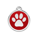 Glitter Paw Print Pet Tag