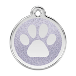 Glitter Paw Print Pet Tag