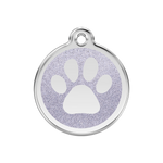 Glitter Paw Print Pet Tag