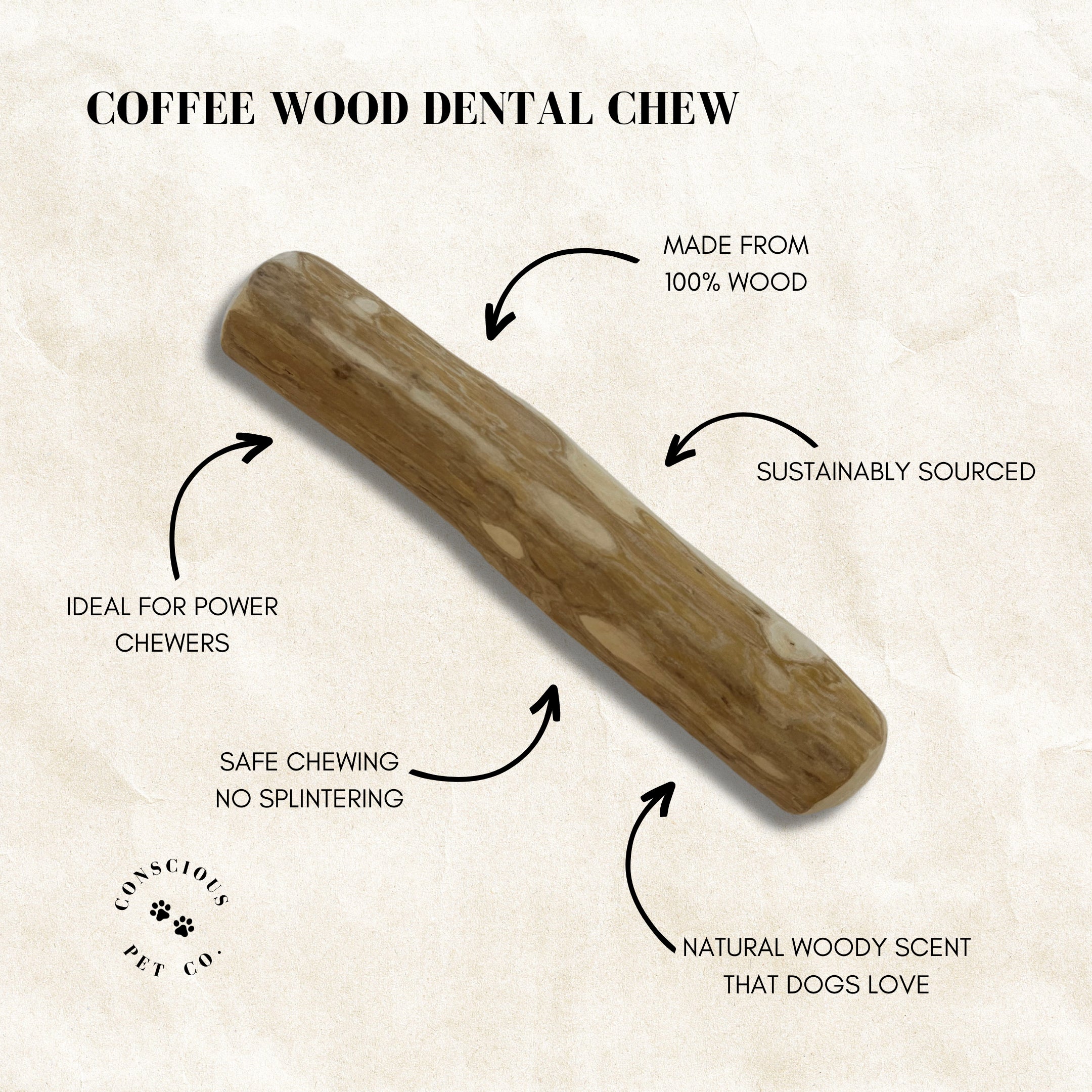 Sustainable Coffee Wood Chew Toys