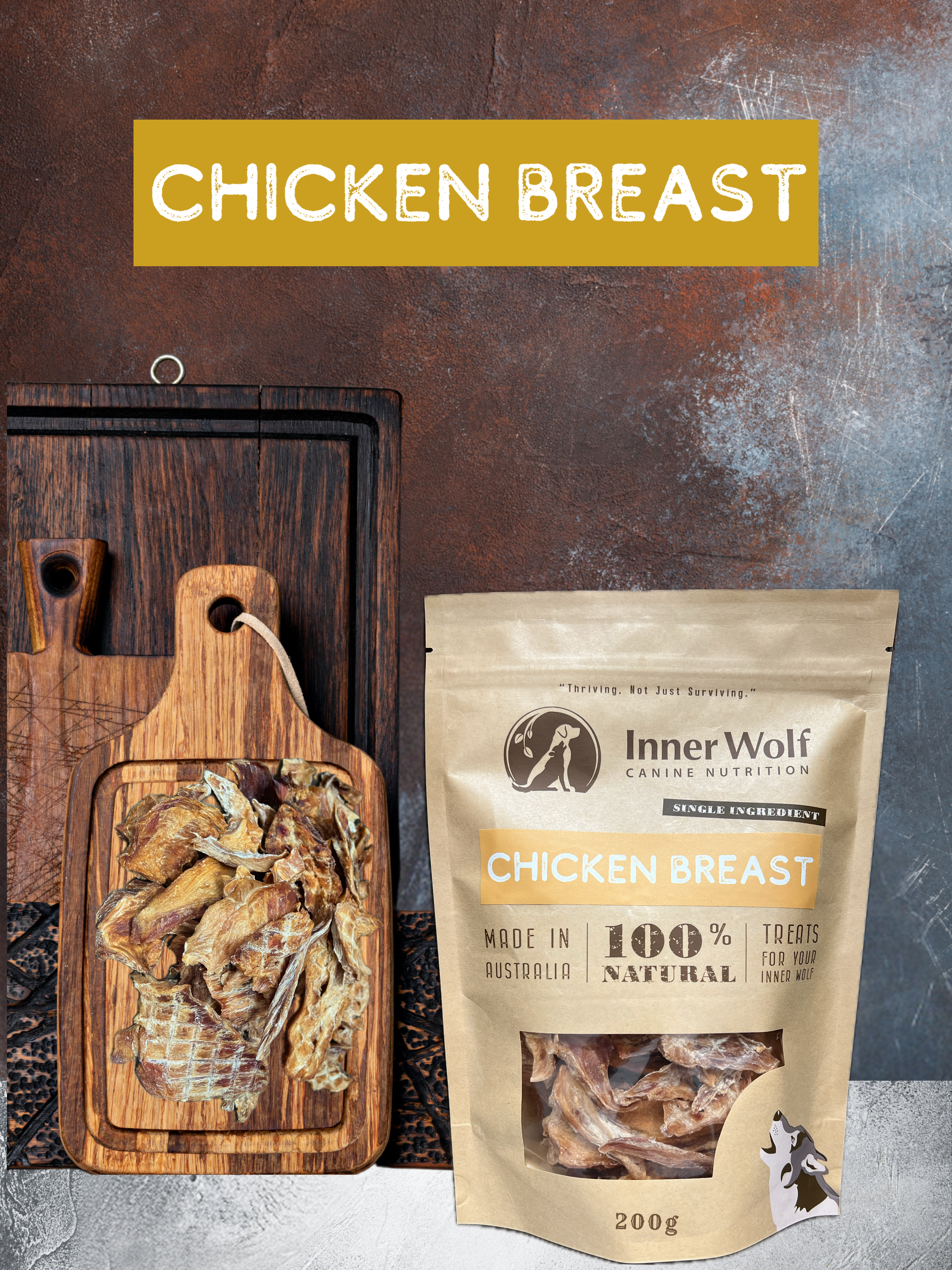 Inner Wolf Chicken Breast 200g Dog Treats Sunshine Coast