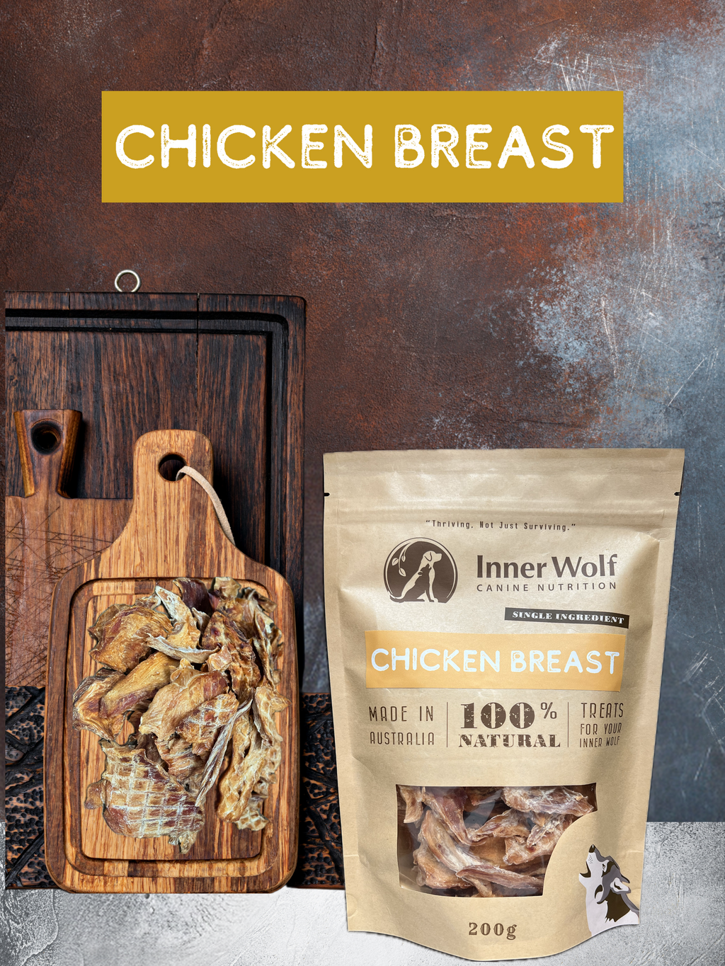Inner Wolf Chicken Breast 200g Dog Treats Sunshine Coast