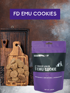 Freeze Dried Emu Cookies 100g