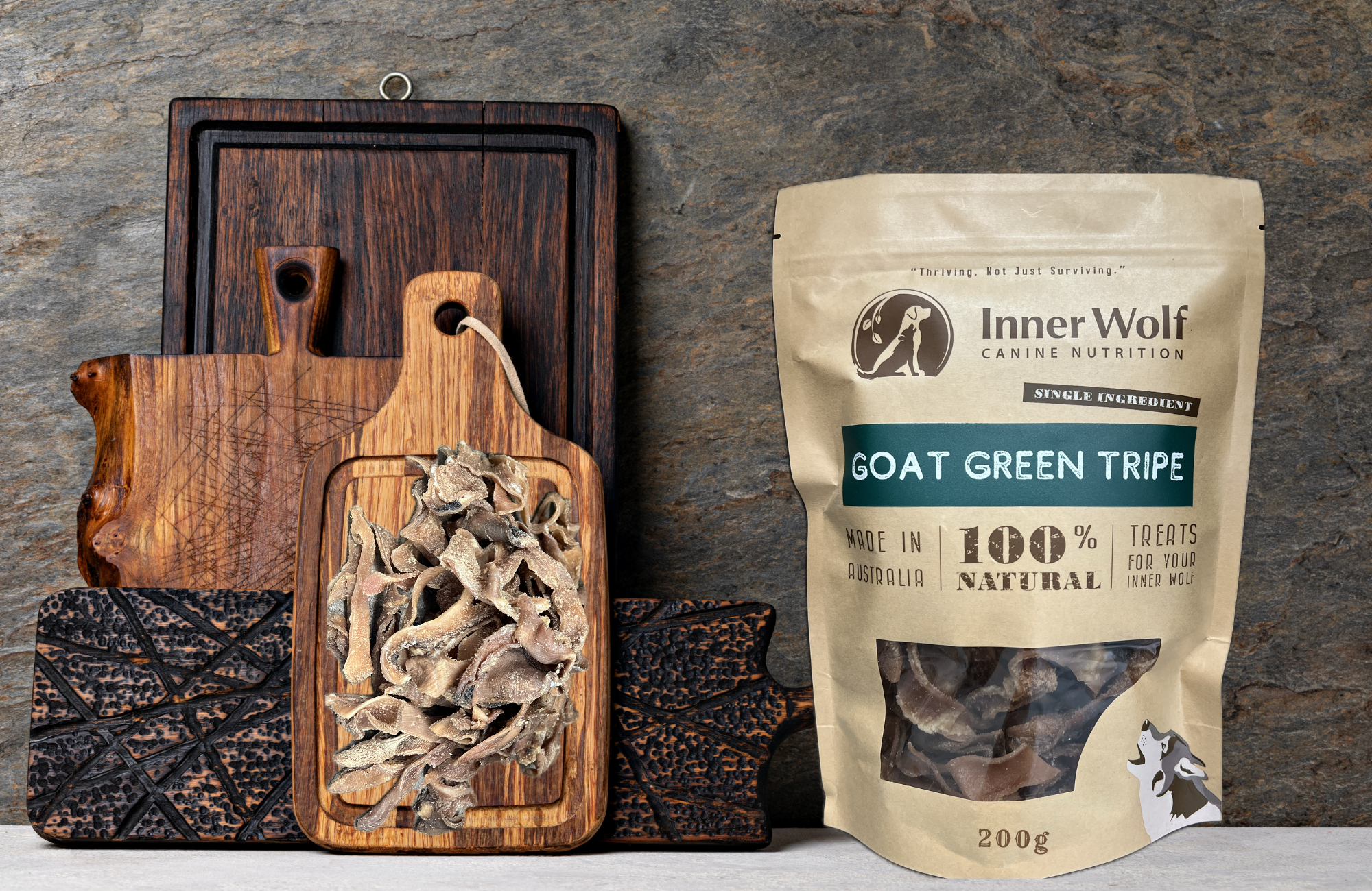 Inner Wolf Goat Green Tripe 200g Dog Treats Sunshine Coast