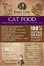 Inner Lion Free Range Patties for Cats - Beef- Fish -Turkey- 1kg