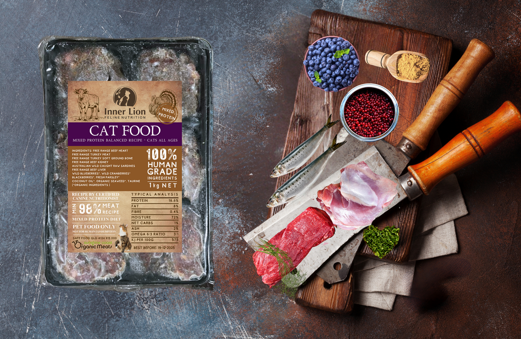 Inner Lion Free Range Patties for Cats - Beef- Fish -Turkey- 1kg