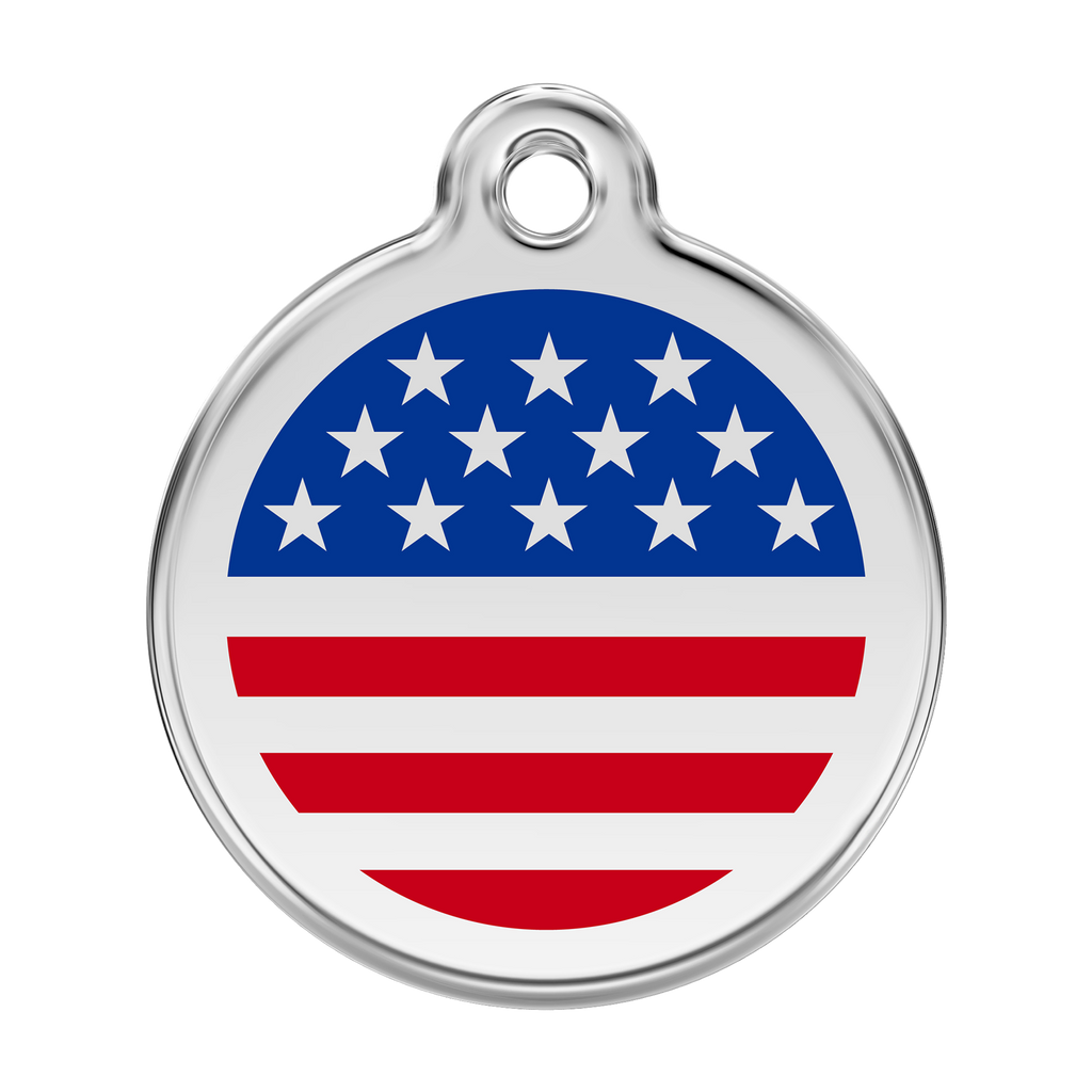 Stars & Stripes US Flag Pet Tag