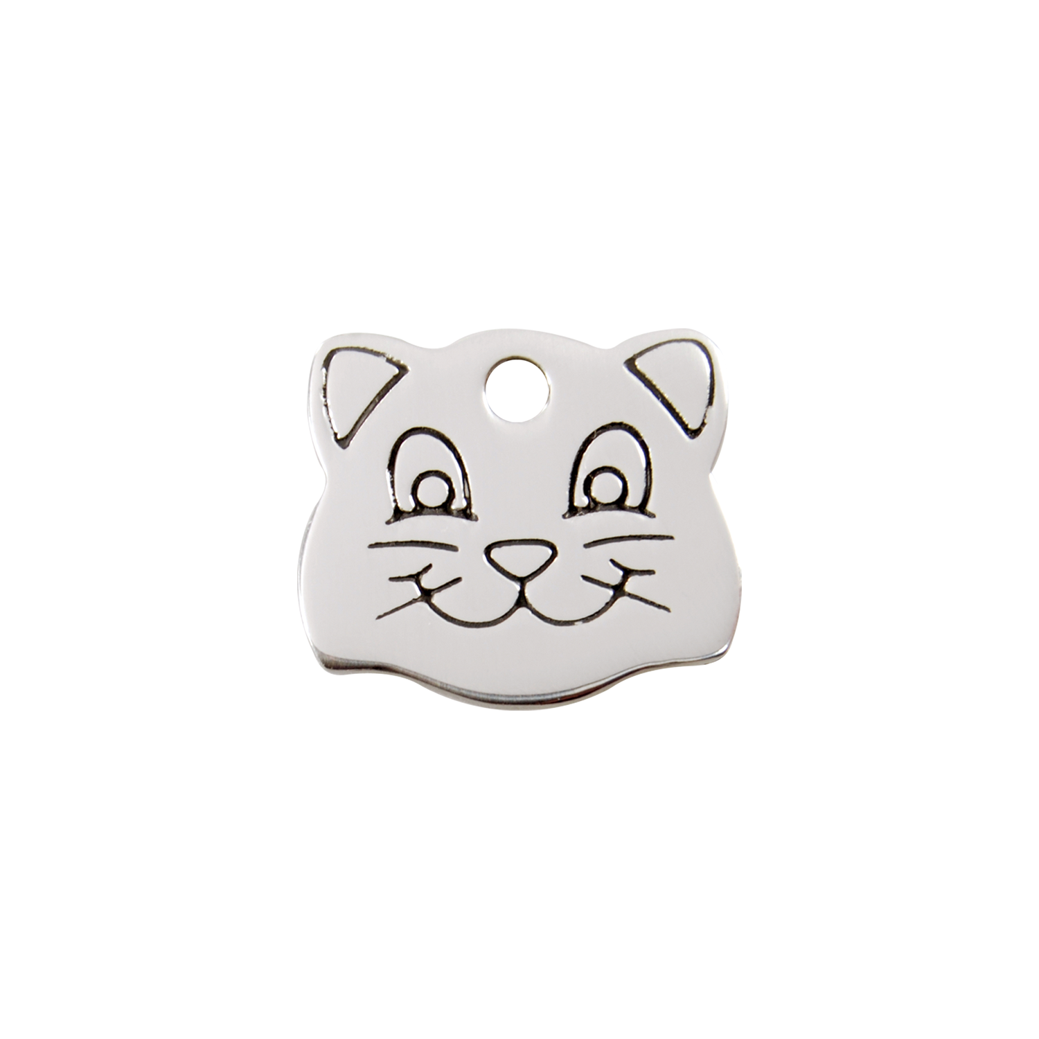 Flat Cat Face Pet Tag
