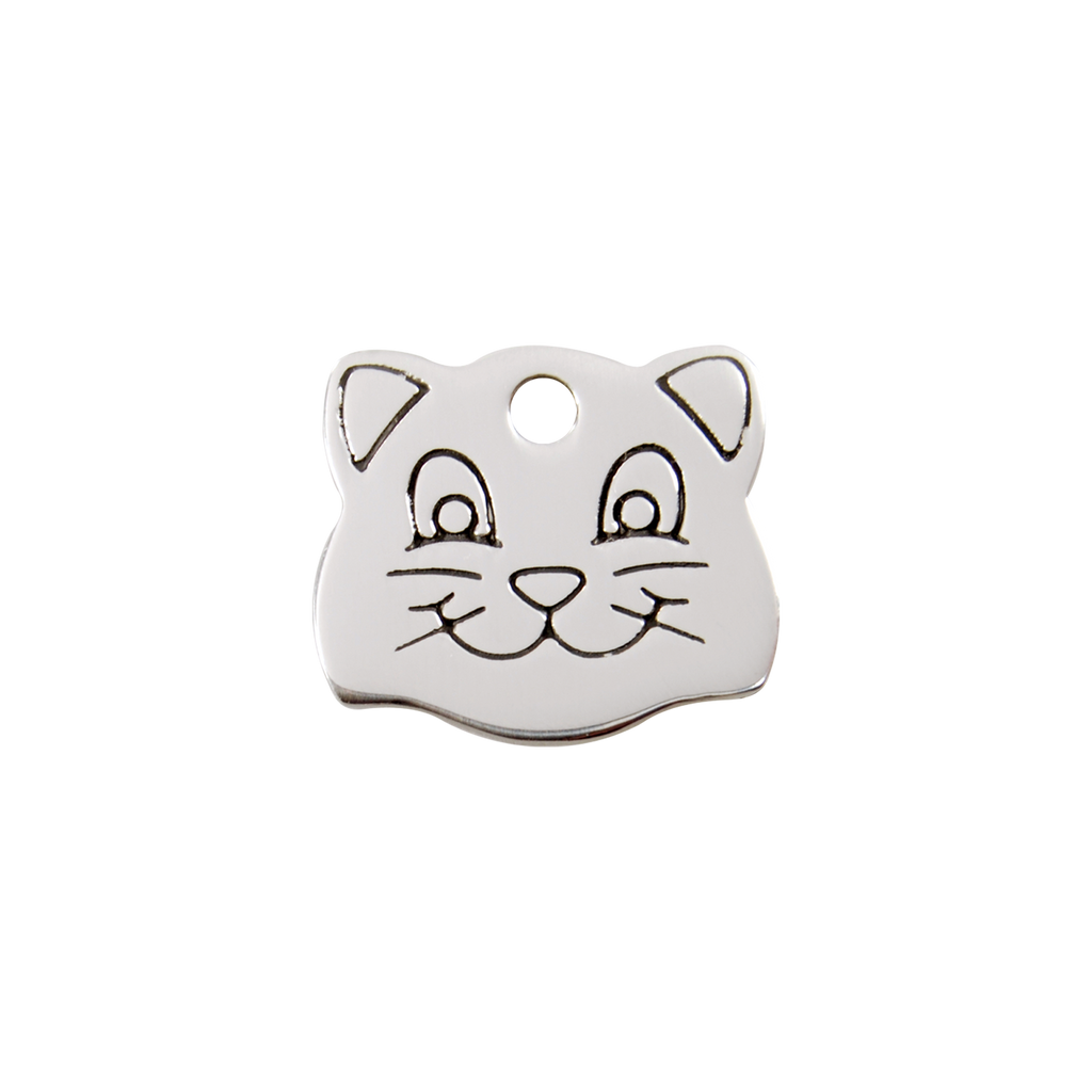 Flat Cat Face Pet Tag