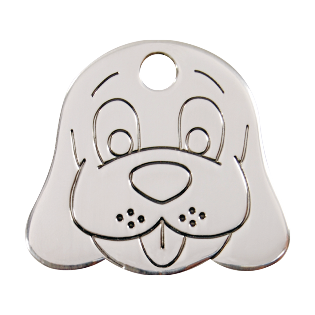 Flat Dog Face Pet Tag