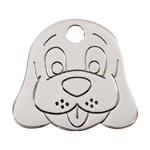 Flat Dog Face Pet Tag