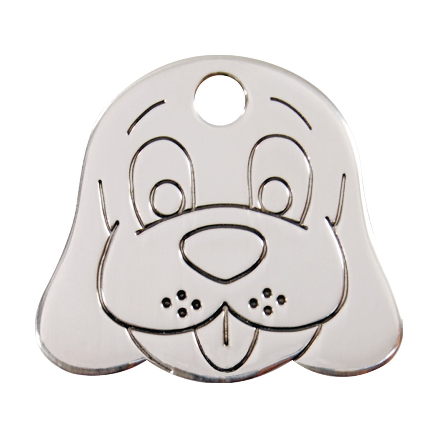 Flat Dog Face Pet Tag