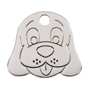 Flat Dog Face Pet Tag