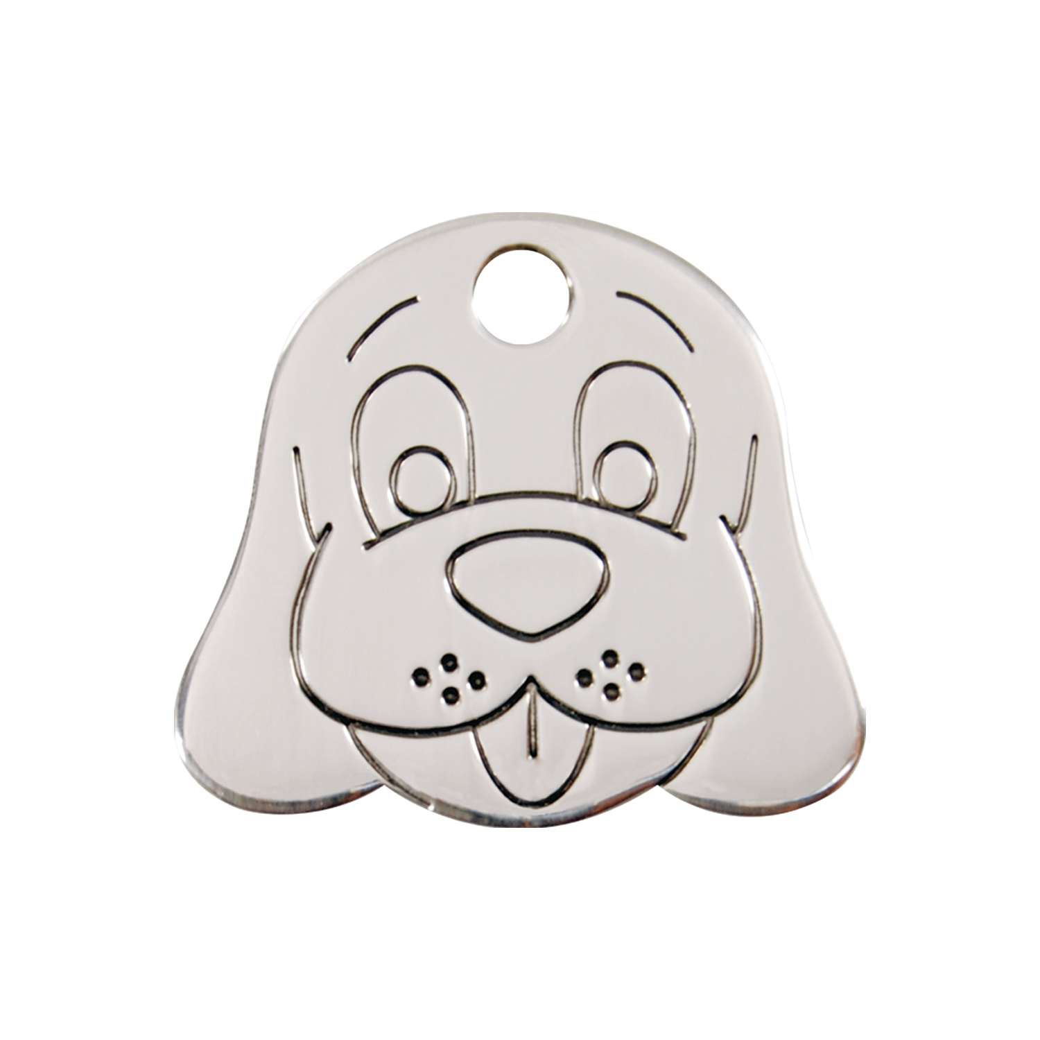 Flat Dog Face Pet Tag