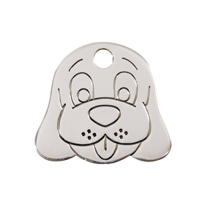Flat Dog Face Pet Tag