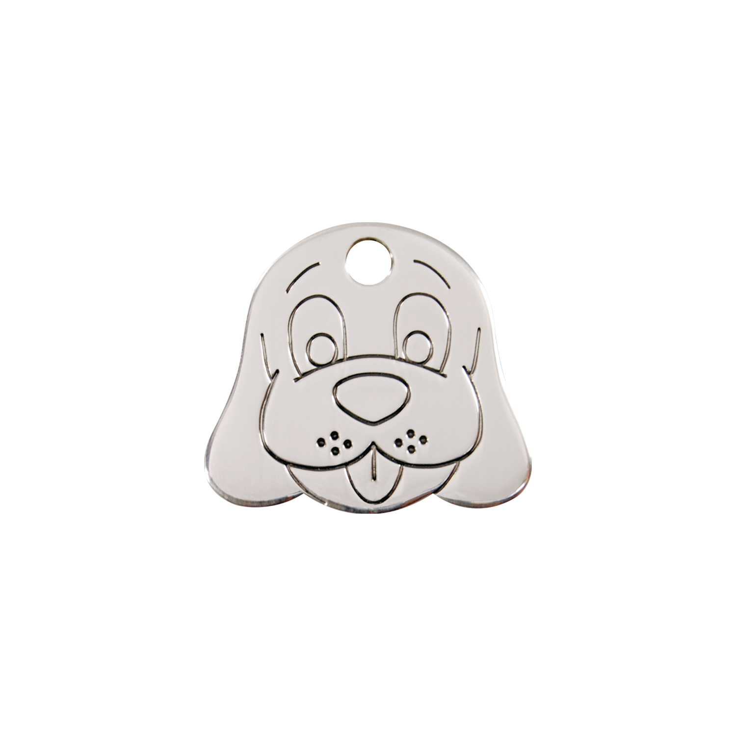Flat Dog Face Pet Tag