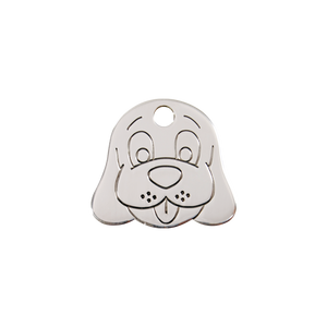 Flat Dog Face Pet Tag