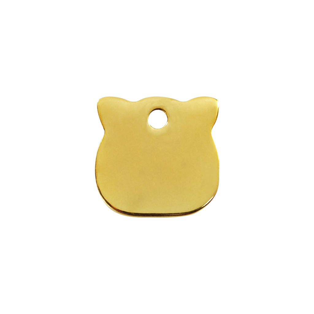 Cat Head Brass Pet Tag