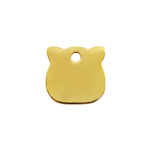 Cat Head Brass Pet Tag