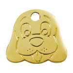 Dog Face Brass Pet Tag