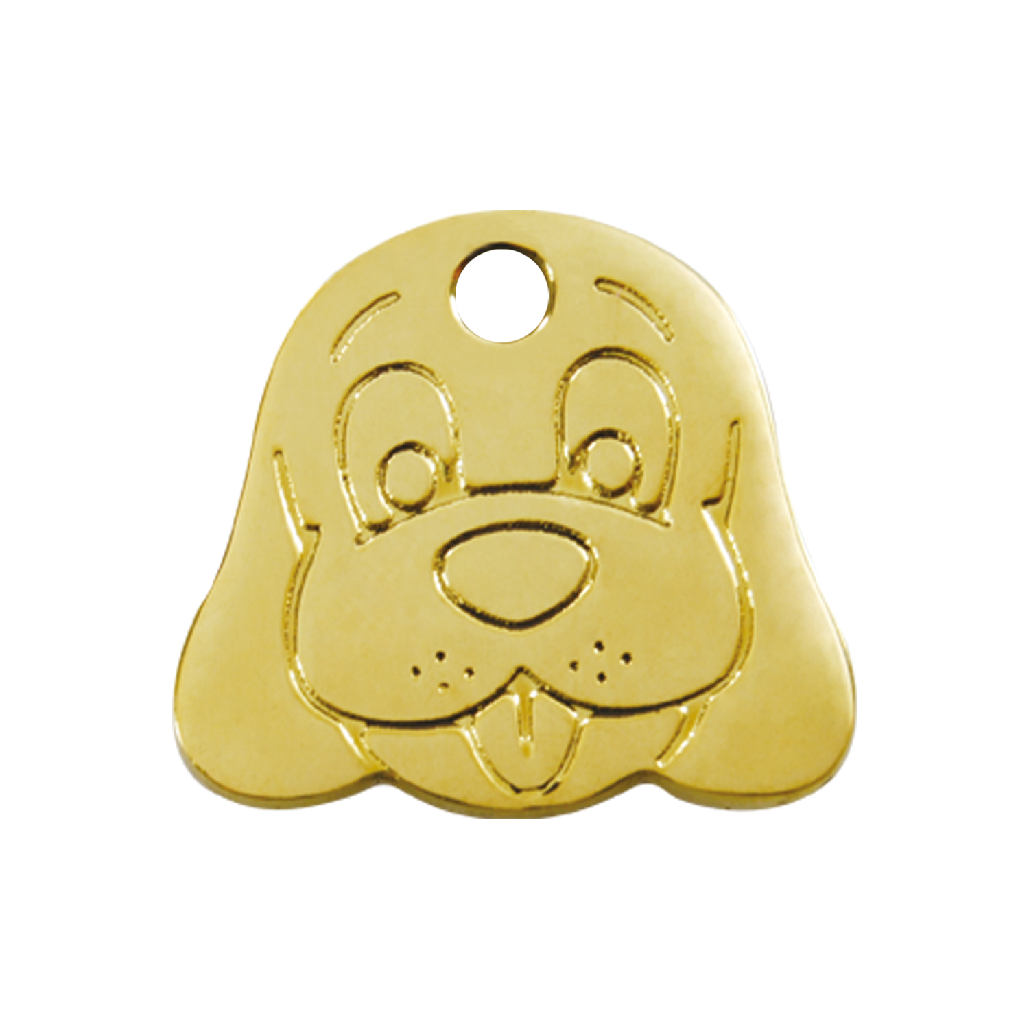 Dog Face Brass Pet Tag Inner Wolf