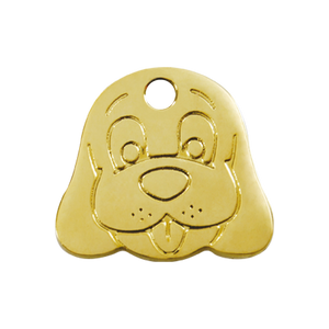 Dog Face Brass Pet Tag