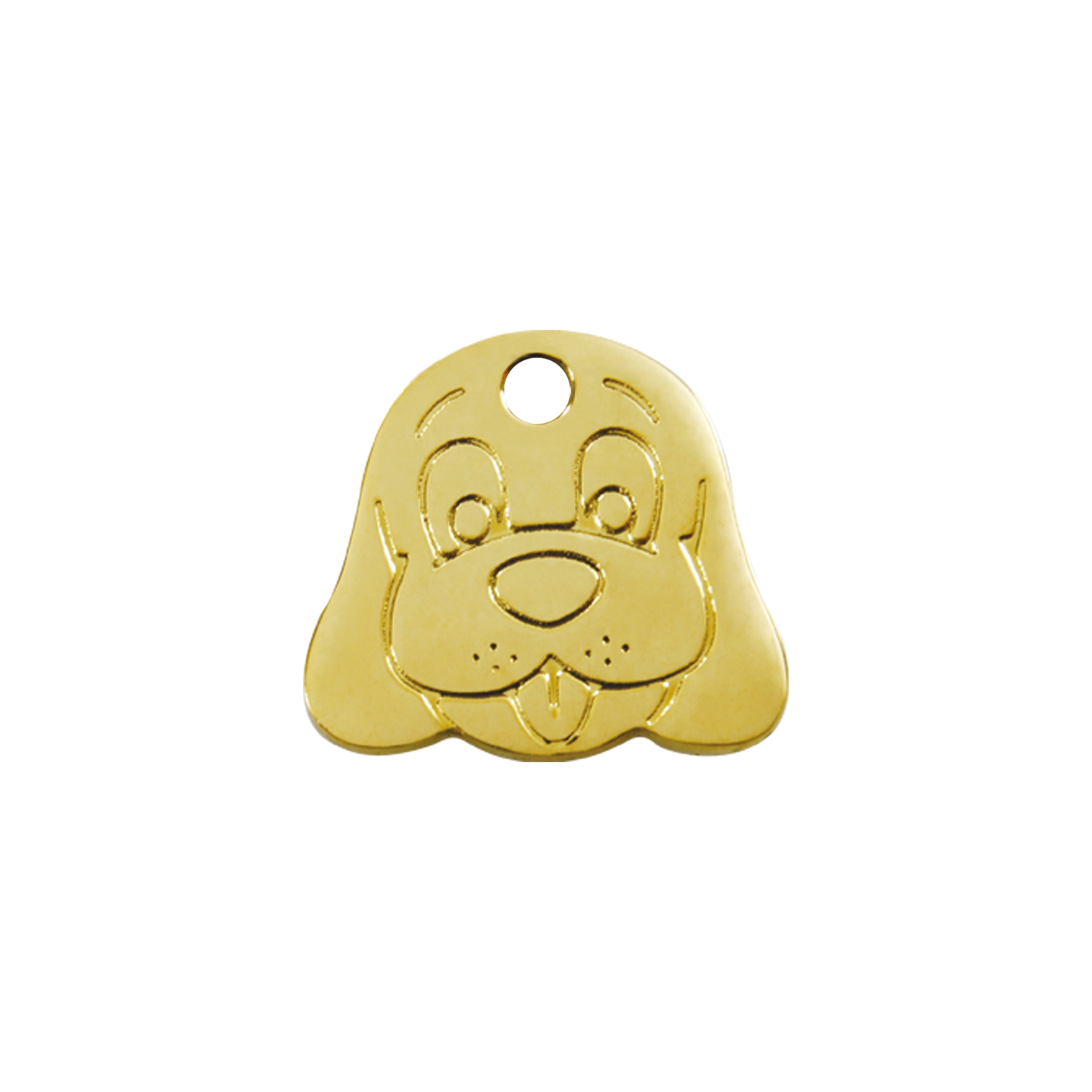 Dog Face Brass Pet Tag
