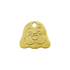 Dog Face Brass Pet Tag