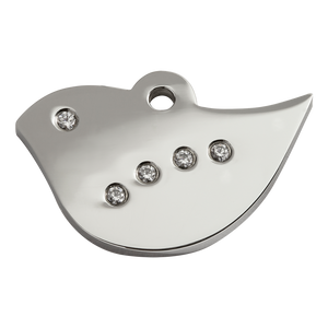 Bird Swarovski Diamanté Stainless Steel Pet Tag