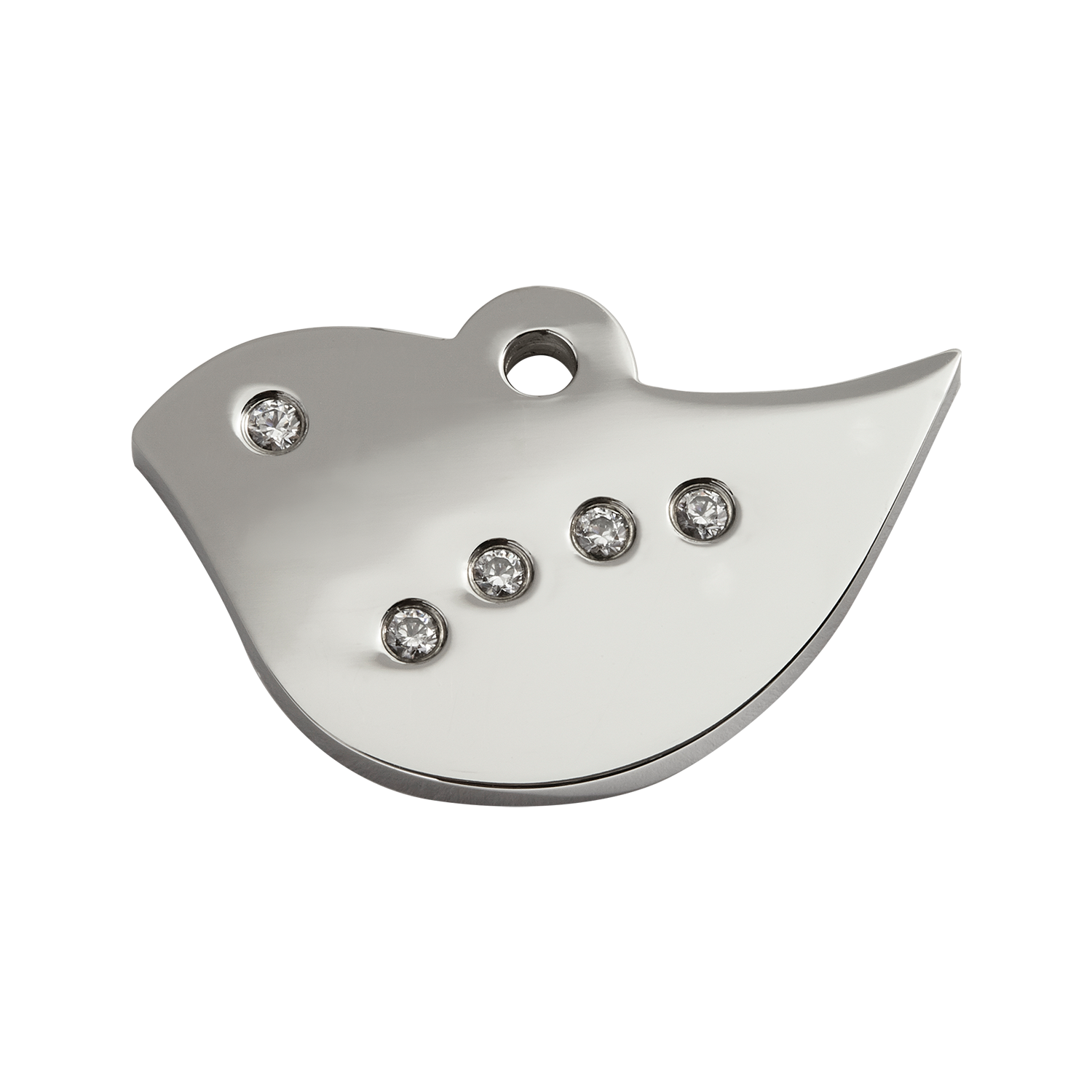 Bird Swarovski Diamanté Stainless Steel Pet Tag