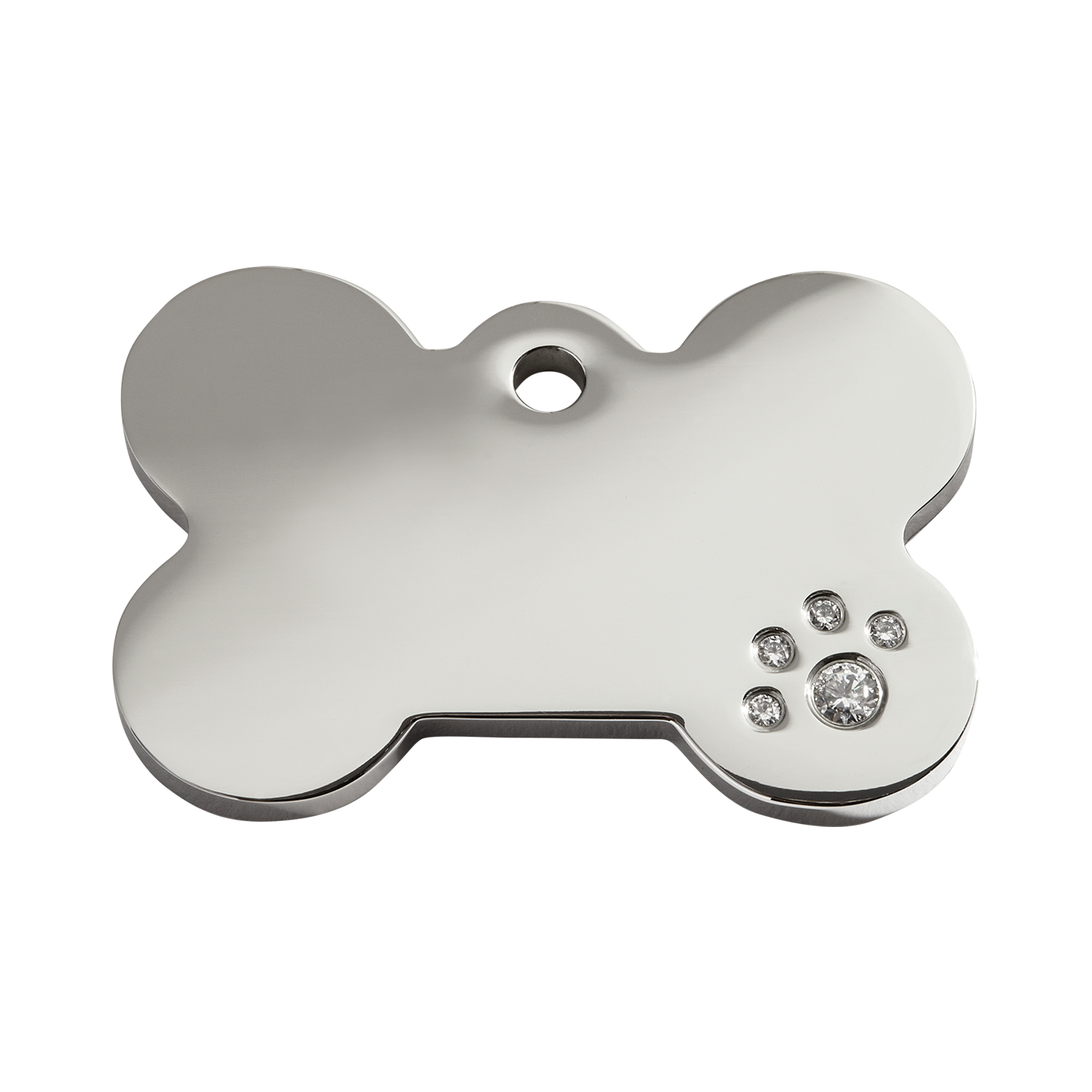 Bone Swarovski  Diamanté Stainless Steel Pet Tag
