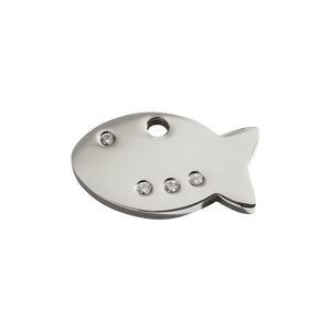 Fish Swarovski  Diamanté Stainless Steel Pet Tag