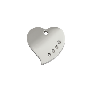 Heart Swarovski Diamante Stainless Steel Pet Tag